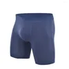 Underpants Fashion Long Boxers Mens Underwear Cotton Boxershorts Men's Sport Solid Color Panties U Convex Pouch Boxer For Man