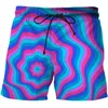 Pantaloncini da uomo Vertigo Pattern Est Ruota 3D Stampa Moda Uomo Estate Harajuku Hip Hop Tempo libero Spiaggia Drop