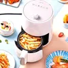 Dubbelpannor Air Fryer Mesh Basket Rostfritt stål Matlagning 8 tum runda med handtagstillbehör för hemmet