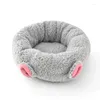 Cat Beds Round Bed Grey Sheep Cotton Cute Lamb Wool Small Dog Deep Sleep Warm Chihuahua Drop