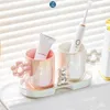 Bath Accessory Set Ceramic Gargle Cups Luxury Toothbrush Household A Pair Of High-value Wash Suits Couples Tooth Jar Bathroom Decoration