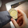 Zegarki męskie na rękę 2023 Nowoczesne diamentowe wodoodporne czerwone zegarek Mężczyźni Top 18K Gold Man Analog Quartz