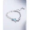 Charm-Armbänder Eetit Exquisite Nachahmung von Perlen, quadratisch, blaue Glaskette, handgefertigtes Armband, Armreif, Schmuck, attraktives Damen-Accessoires-Geschenk