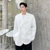 Mäns kostymer Spring Asymmetric Loose Small Suit Men's Korean Version Personlig Casual Oblique -knapp Fashionabla Simple Poat