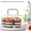 Storage Bottles Cake Carrier Round 7-Slot Cupcake Containers Keeper Container Holder With Lid And Handle Stand Plate Pie