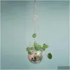 Planters Pots Disco Ball Planter Globe Shape Hanging Vase Flower Rope Wall Homw Decor Container Room Decoration 210615 Drop Delive Dh51A