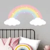 Wall Decor Cartoon Pastel Rainbow Clouds Custom Name Decal Girl Nursery Removable Vinyl Sticker Kids Bedroom Home Gifts 230411