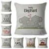 Oreiller mignon dessin animé Animal couverture pour enfants chambre canapé décor amoureux sanglier éléphant chien cas cochon vache famille taie d'oreiller