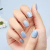 Falso unhas 24pcs Crianças Manicure Pieces Artificial Fake Simple Simple Garota Curta Patches de arte de unhas Usando a imprensa acabada