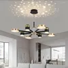 Candelabros 2023Lámpara de techo para sala de estar Dormitorio LED inteligente moderno Araña de comedor Apartamento de cristal de lujo Lámparas de decoración de interiores