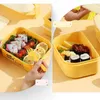 Geschirr-Sets Kawaii tragbare Lunchbox für Kinder Schulkinder Picknick Bento Mikrowelle mit Fächern Aufbewahrungsbehältern