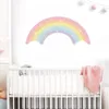 Decoração de parede desenho animado pastel nuvens de arco -íris nomes personalizados decalque garotinha berçário removível adesivo de vinil infantil presente para casa presentes 230411