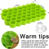 Ice Cream Tools 37 Cavity Honeycomb Cube Trays Reusable Silicone Mold BPA Free Maker with Removable Lids 230412