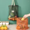 Sacs de rangement Nylon Mesh Bag Durable Portable Shopping Pliant Sac À Main Recyclage Fruits Légumes Organisateur Écologique