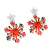 Orecchini pendenti Carini e dolci fiocchi di neve multicolori Moda femminile Regali di Natale semplici e versatili