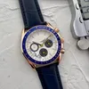 Omeg Nowe sześć trzech szwów luksusowe zegarki męskie kwarc zegarek wysokiej jakości najlepsza marka projektant zegarowy skórzany pasek Męs