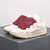Designer-Schuhe der 90er Jahre Curb-Sneaker für Herren und Damen, geprägtes Leder, Gummi, flache Plattform, modische Scarpe-Schuhe, Chaussures, Schnürung, außergewöhnlich, 35–46 mit Box
