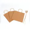 Shopping Bags 1pc Portable Environmental Protection Kraft Paper Bag Fold Recycle Gift To-go Takeaway Packaging