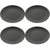 Conjuntos de vajilla 4 piezas Plato de melamina negro Plato para servir Almuerzo Postre Platos de cocina de fondo plano Vajilla de cena