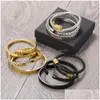 Braccialetti con ciondoli 3 pezzi / set numeri romani uomo acciaio inossidabile corda fibbia braccialetti aperti oro Pseira Bileklik braccialetto gioielli Dr Dhgarden Otztu