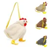 Sacs de rangement en peluche sac à bandoulière mignon dessin animé poulet sac à bandoulière fête travail voyage cartable pour femmes filles Style Animal