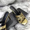 2023 Brand Women Slipper Sandaalschoenen Luxe designer schoenen Black Tribute Echt lederen sandalen Glijbaan Stiletto Heels Shoe Fashion Footwear