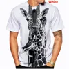 Mężczyźni s t t shirts men kobiety harajuku streetwear moda polowanie na jelenie Camo unisex 3D drukowana żyrafa zwierzęcy lato 230411