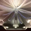 Tenda 1 pz Bianco Chiffon Tende da soffitto Tavolo Swag per Matrimoni Eventi e decorazioni per feste Baldacchino drappeggio tetto 230412