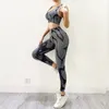 Women's Two Piece Pants Yoga Bra Shockproof Running Fitness Sports Underwear Leggings Jogging Suits Seamless Quick Dry Gym Sportswear