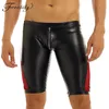 Running Shorts Sexy męskie zamek błyskawiczny siatka Siatka Wyglądanie z splice niski wzrost Slim Fit Tight Jockstraps Bokser Evening Party Kostiumy