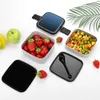 Dinnerware Shades Of Light Blue Black To Gradient Minimalist Bento Boxes Wheat Fiber Pp Material Leak Proof With Tableware