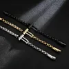 Link Bracelets European And American Personality Titanium Steel Bracelet Stainless Men's Cross Square Pearl Chain Trendy Accessorie