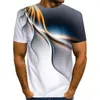 Herr t-skjortor polychromatiska 3D-tryck högkvalitativa säljer mäns sommar runda hals kort ärm t-shirt blå grön röd lila kläder