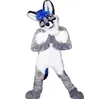 Halloween longue fourrure Husky Fox mascotte Costume taille adulte dessin animé thème personnage carnaval hommes femmes robe de noël fantaisie performance robe de soirée