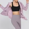 Jackets femininos fitness wear malha feminina de proteção solar respirável roupas de proteção solta esportes com zíper com bolsos 230412