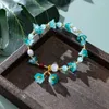 Bracelets de charme Crystal Blanc Floral Feuille Bracelet Tendance Vert Violet Couleur Perlé Lily Valley Fleur Pour Femmes Bijoux De Mariage