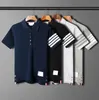 2023ft Designer Ubrania Stripe Mens Polos Summer Fashion Slim Short Sleeve Men Polo Shirt Tee Męskie Ubrania