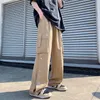 Pantaloni da uomo Pantaloni cargo in cotone da uomo Pantaloni casual dritti da uomo stile Harajuku Solid Tasche grandi Pantaloni larghi da uomo con design a gamba larga 230412