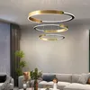 Lâmpadas pendentes Candelador de teto lustres de sala de estar anel de lustres para jantar quarto nórdico decoração de casa lumin led led lumin