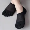 Calcetines de hombre, zapatillas informales con punta de algodón, calcetín absorbente de sudor, calcetines tobilleros cortos transpirables con cinco dedos, calcetines para hombre