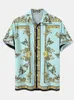 Męskie dresy męskie luksus barokowy nadruk krótkie sznurk Dwuczęściowe stroje plażowe kreski hawajskie i szorty 230412