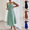 Sukienki swobodne europejskie i amerykańskie damskie Skusowa spódnica szczupła seksowna szczelinowa sukienka z huśtawką