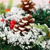Decorative Flowers Christmas Wreath With Artificial Pine Cones Berries And Holiday Front Door Wall Hanging Decoration Party Decor Gift
