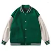 Herren Jacken Baseball für Männer Kostüm Korean Casual Sports Uniform Long Coat Top Double Side Pockets Male Jacket Dropship