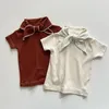 T-shirts en tricot pour enfants, chemises d'été de marque M P pour filles, mignons à manches courtes pour bébé oddler, vêtements en coton ops ees, 2023, 230412