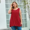 T-shirt Femme Grande taille Été Femme T-shirt Lâche Solide T-shirts sans manches femme Fat MM grande taille femmes vêtements grande taille hauts 230412