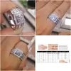 Con piedras laterales Anillos para hombre Moda Sier Anillo de compromiso de piedras preciosas para mujeres Simated Diamond Jewelry Drop Entrega Dhgarden Otfox