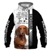 Męskie bluzy bluzy zwierzę zwierzęta Dachshund pies 3d druk kurtka Mężczyźni/kobiety harajuku bluza z kapturem unisex swobodny streetwear bluza suda suda