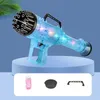 Gatling Bubble Gun Toy con illuminazione colorata 21 fori Upgrade Bubble Maker per bambini Ragazzi Ragazze Bubble Maker Machine