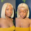 Hair Wigs 13x1 13x4 Bob 613 Honey Blonde Lace Front Human Remy Brazilian Straight Colored Frontal for Women 230412